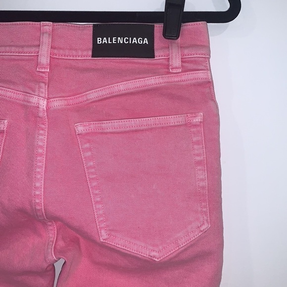 BALENCIAGA Bright Pink Barbiecore Mid Rise skinny jeans size 24 - Picture 11 of 16